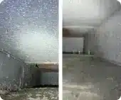 Before and after air duct cleaning