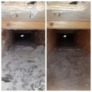 Before and after air duct cleaning spokane