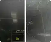 Before and after air duct cleaning