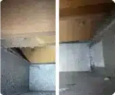 Before and after air duct cleaning
